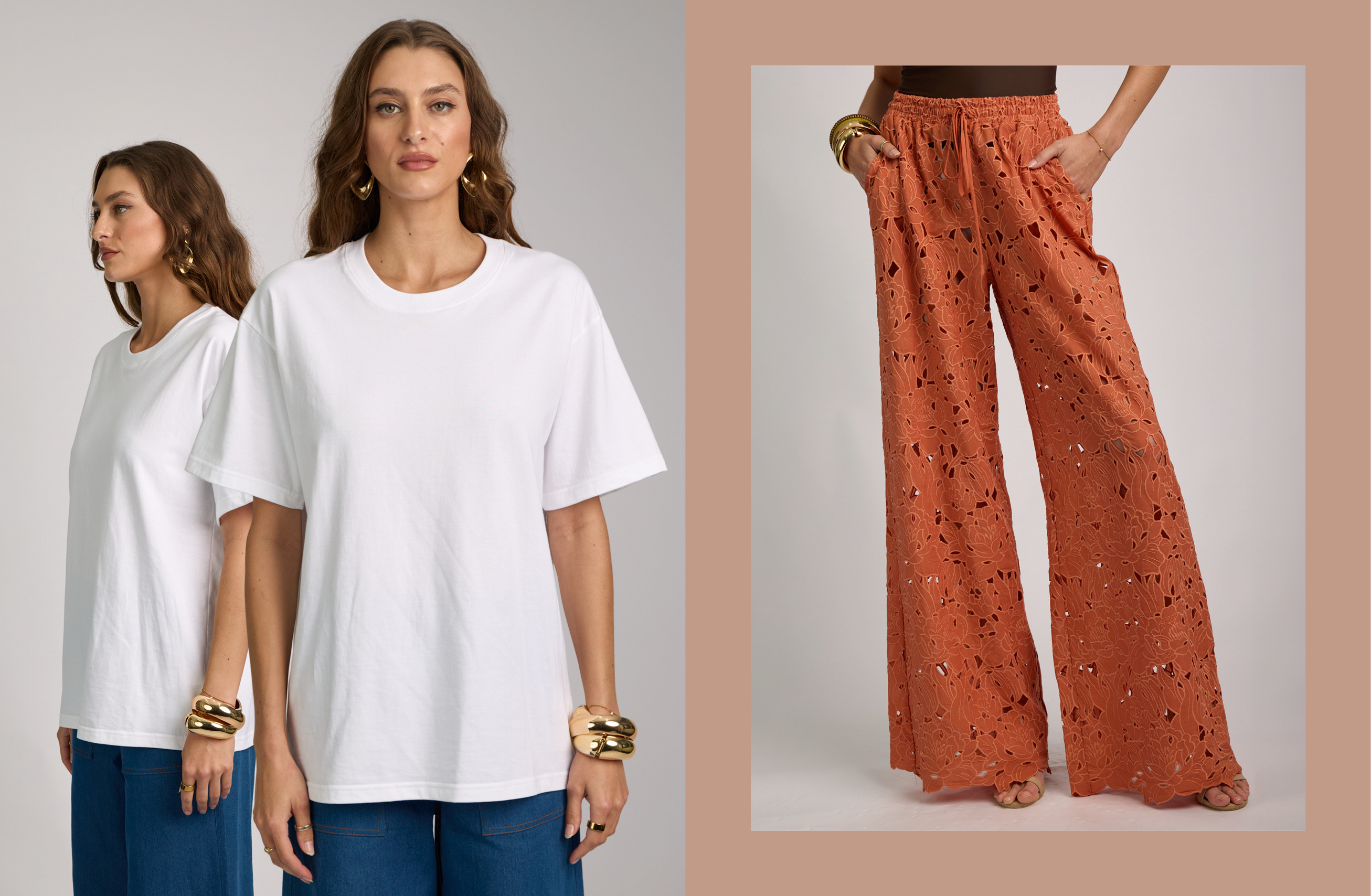 25% OFF NEW Honey and Beau Delhi Top in Honey or White, Delhi Pant in Honey and Marco Boyfriend Tee in White, also available in Black. Sizes to fit 10-22