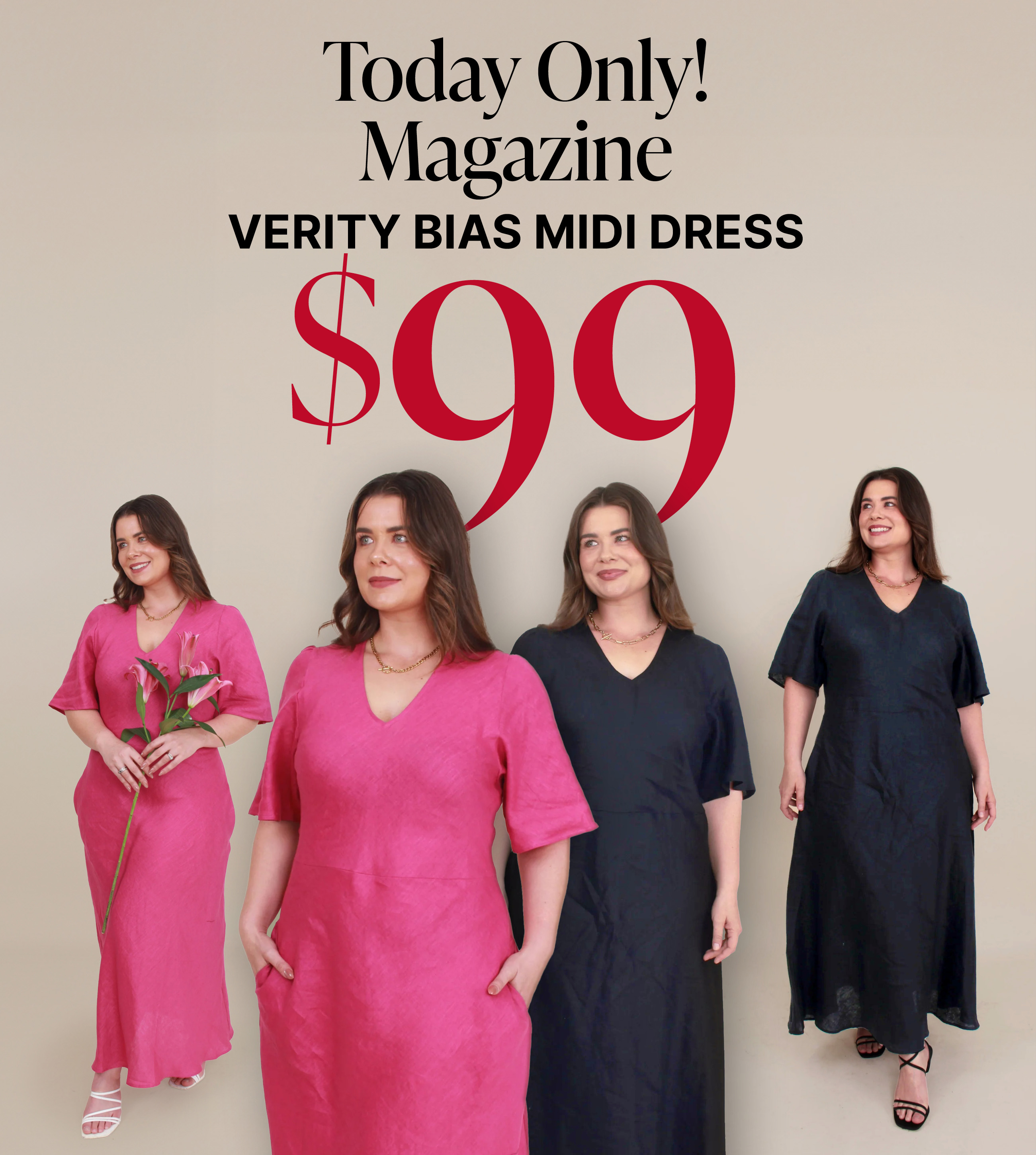 TODAY $99 MAGAZINE LINEN VERITY DRESS