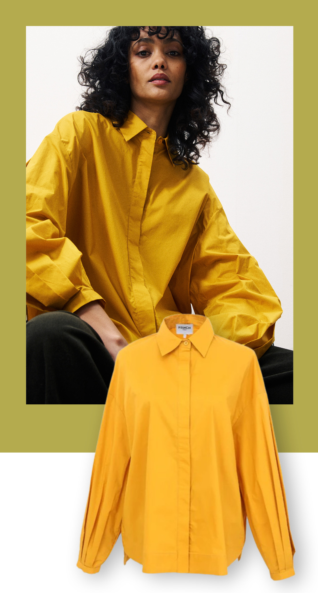 Charlotte Shirt  Sizes to fit 10-16    Crisp cotton poplin in a vibrant mango hue makes this shirt is fresh and playful! Statement sleeves and subtle volume at the back created a relaxed yet sculpted silhouette. 