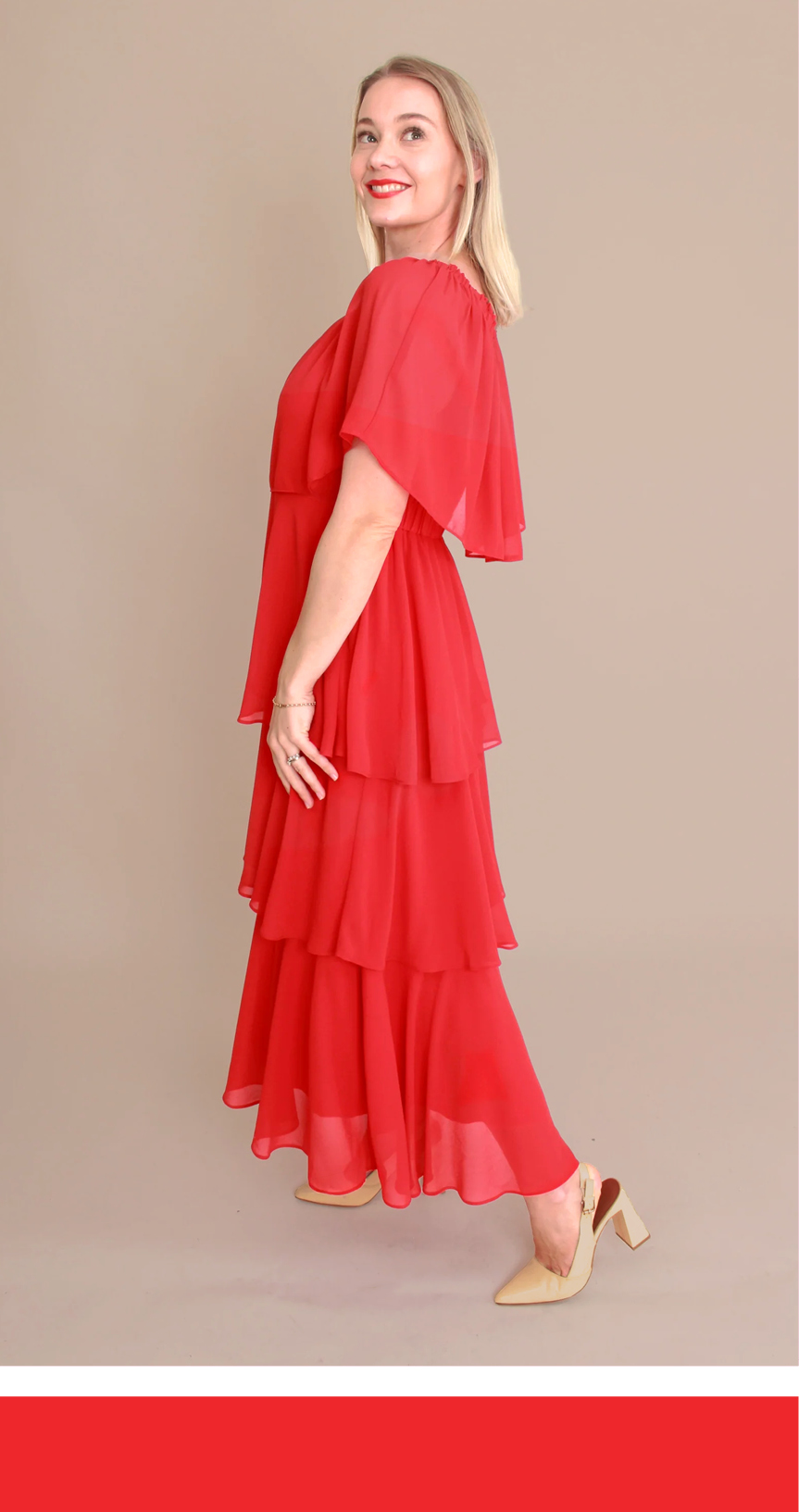 MAGAZINE Paloma Dress  Black, Rust or Red. Sizes to fit 10-20