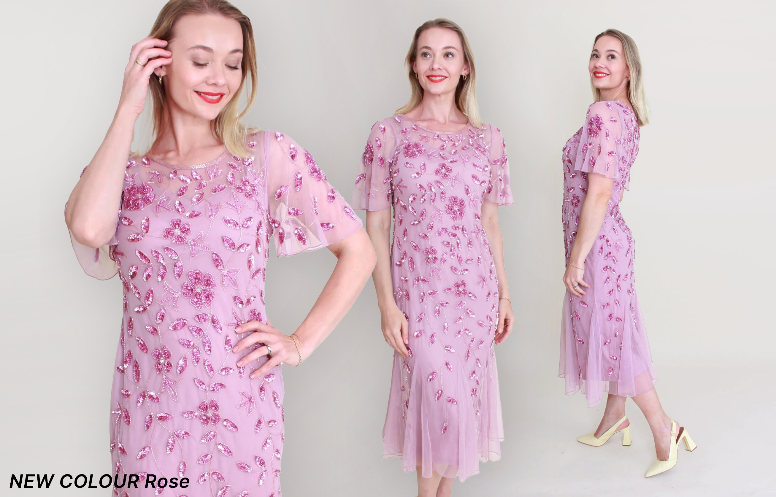 JESSE HARPER  Beaded Floral Dress