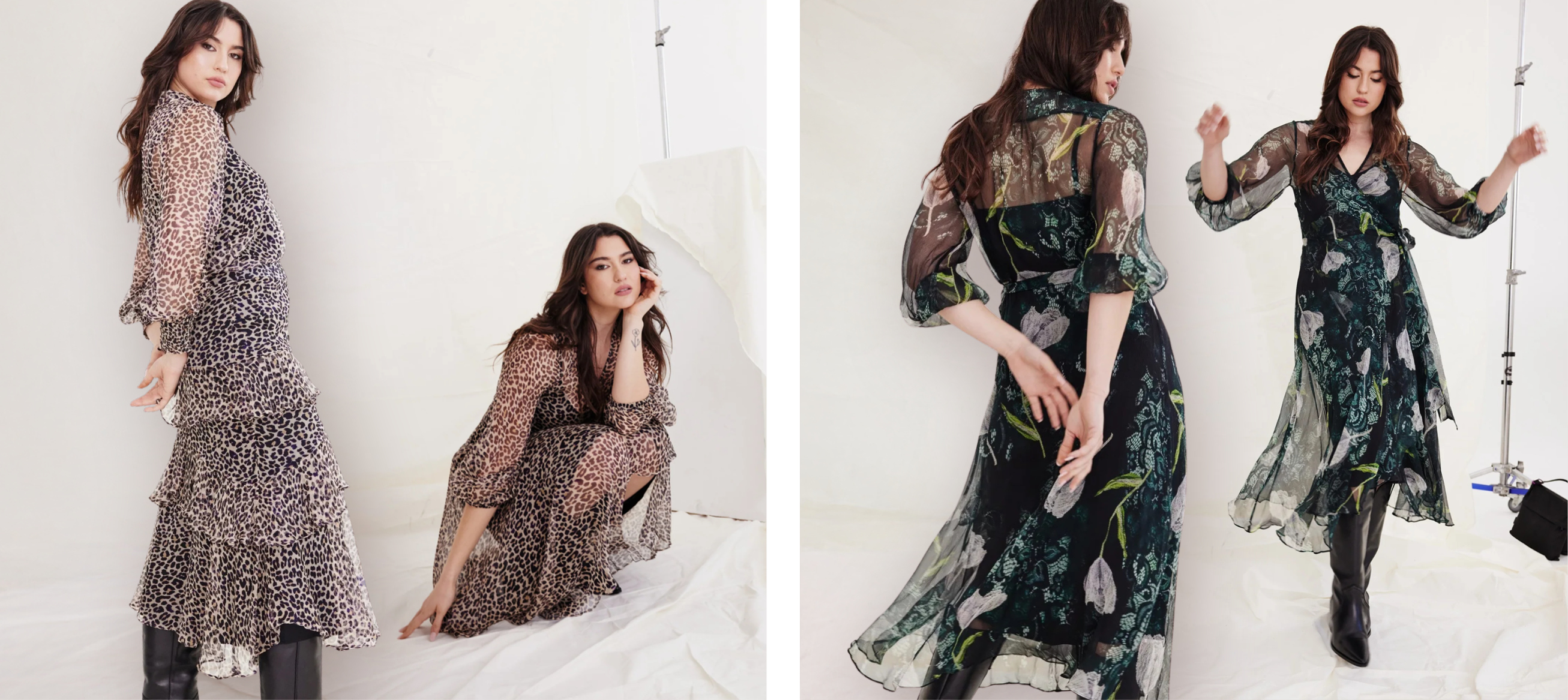 Kamare Anika Dresses in Leopard Print or Lily Print, sizes 10-18