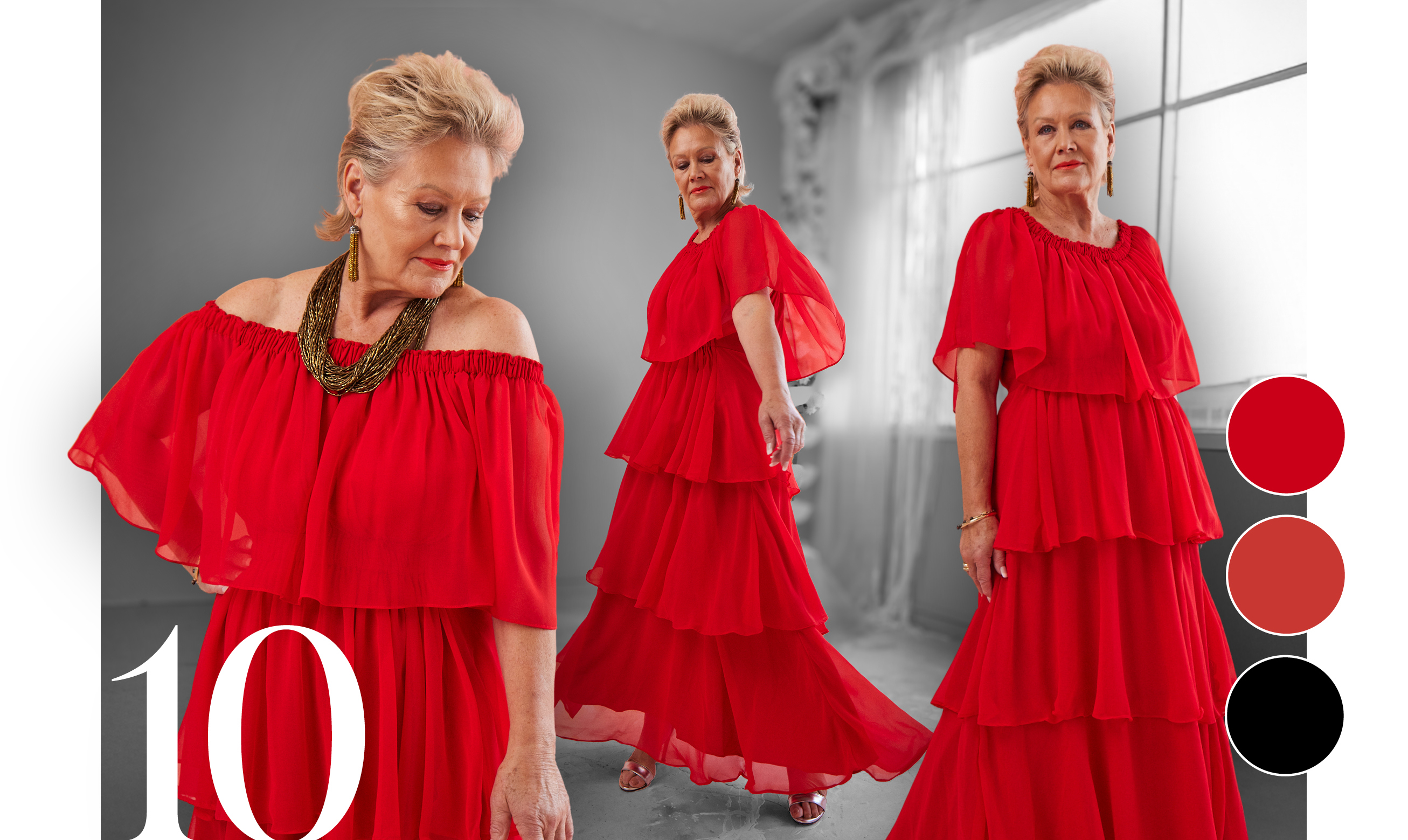 MAGAZINE Paloma Dress. Red, Terracotta or Black. Sizes 10-20