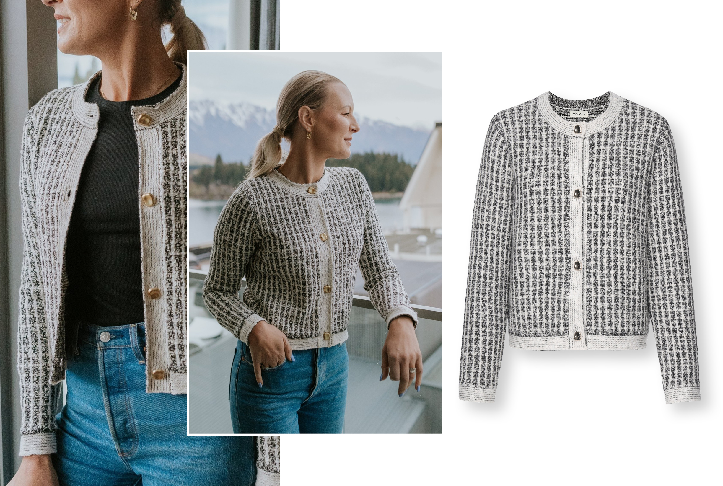 VIVIAN CARDIGAN A cotton-blend knit with a little weight for warmth. An easy layer with dress pants or skirts, and just as good with denim for an elevated casual look. Sizes to fit 10–22