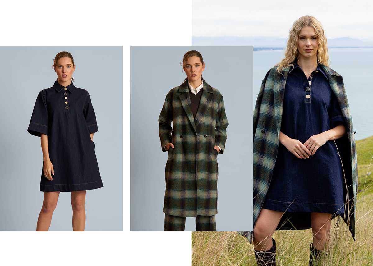 Ora Dress and Saxon Coat  The Saxon Coat brings a polished, statement layer to winter dressing, sitting effortlessly over pieces like the Ora Dress. Clean lines and an easy silhouette keep the coat refined, while the 50% wool fabrication and full lining add warmth without weight. Sizes 10-22