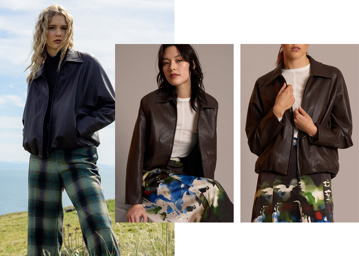 Mila Jacket  A relaxed fit in soft faux leather, designed to be thrown over any look. The zip front and side pockets keep it practical, while the elasticated hem creates a softly gathered shape. Presented in rich Chocolate. Fully lined, yet lightweight and warm. Sizes 10-22