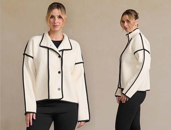 Contrast Piping Jacket  Sizes to fit 10-18