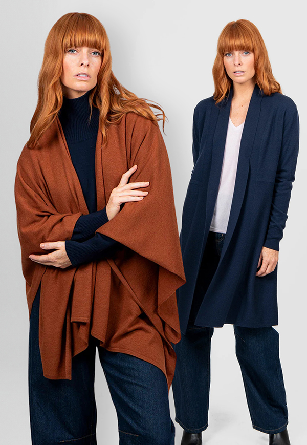 BRIDGE AND LORD Wrap Topper and Emily Edge to Edge Cardigan