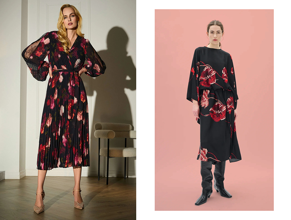 JOSEPH RIBKOFF Floral Pleat Dress, sizes 10-18, INWEAR Dawn Dress, sizes 12-20