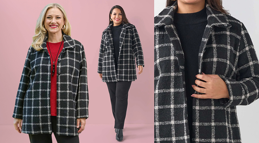 Swish New Arrival  Square Check Jacket  Sizes 12-26