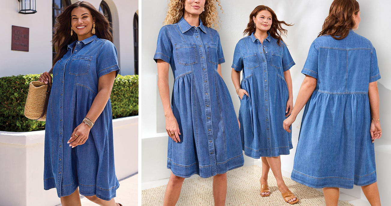 BUTTON DOWN FLOWY DRESS
