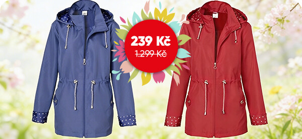 Dámská jarní bunda Livigno (na výběr z modré a červené barvy) za pouhých 239 Kč 