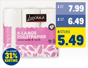 Luxana toiletpapier 4-laags