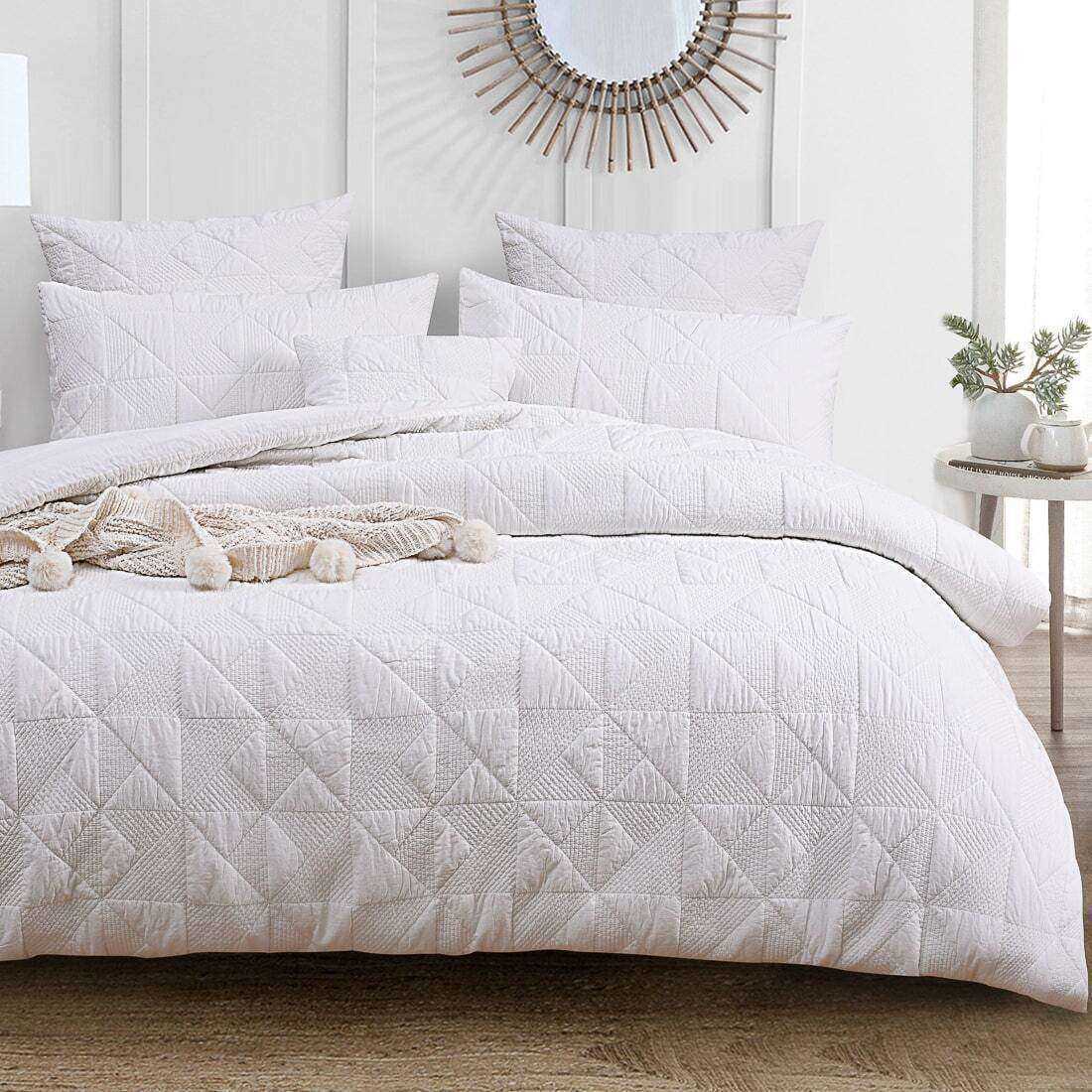 Image of Denver Stone Washed Quilt Cover Set