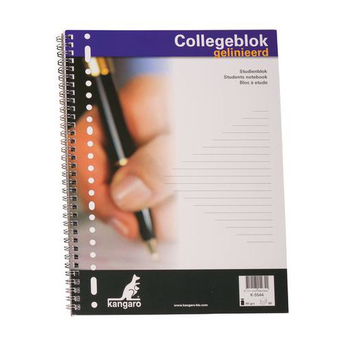 Spiraalblok collegeblok A4 gelinieerd - Kangaro