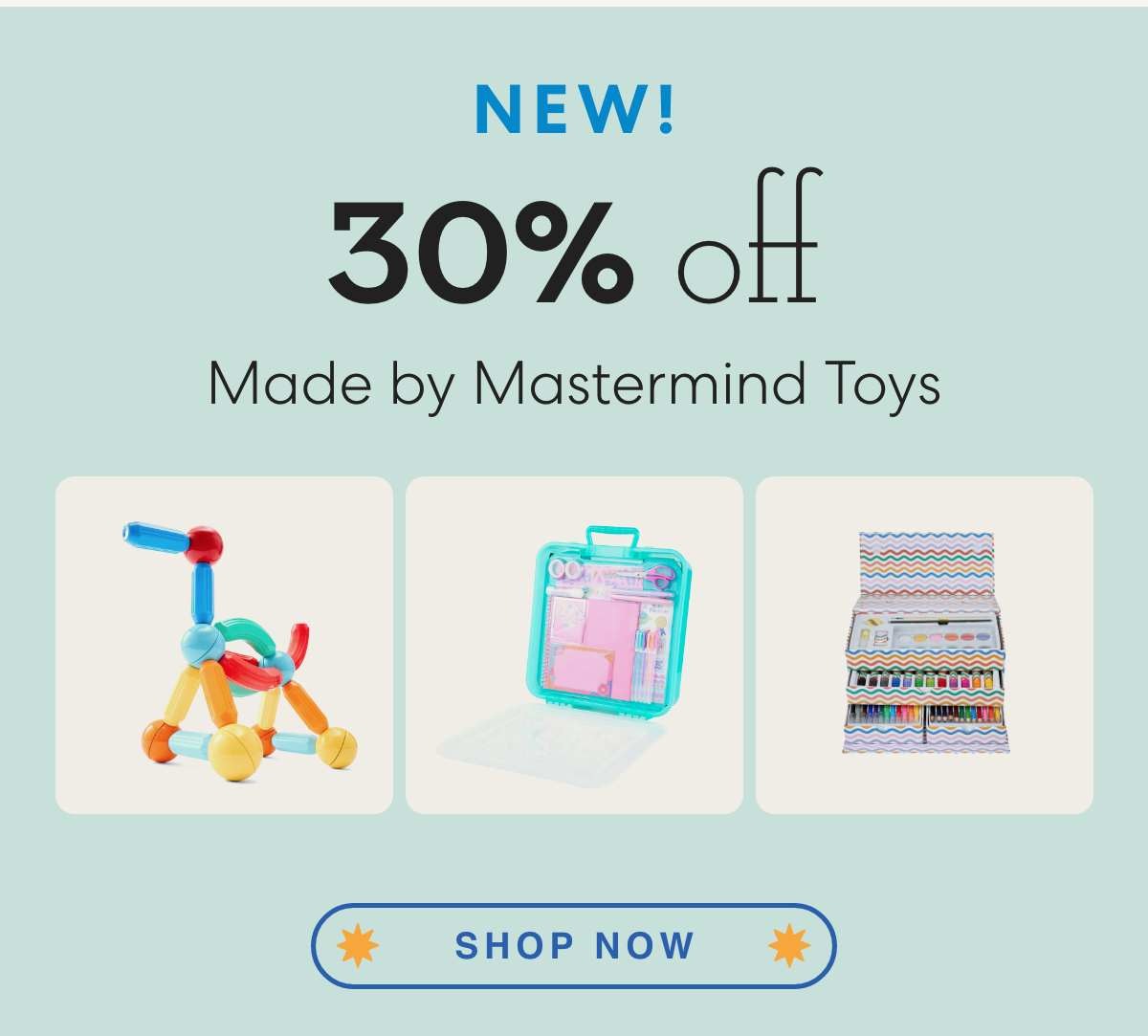 30% off made by mastermind toys