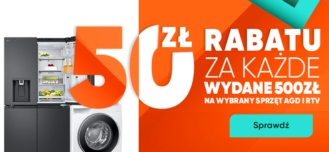 Odbierz rabat 50 zł za każde 500 zł od razu!