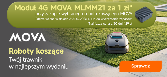Roboty koszące MOVA z modułem 4G za 1 zł