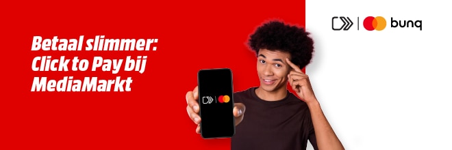 Mastercard en Bunq. Betaal slimmer. Click to Pay bij MediaMarkt.