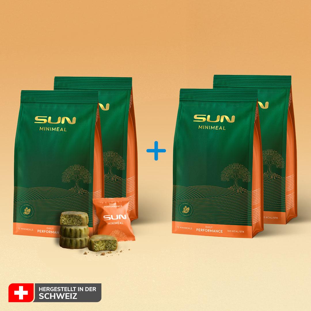 12er-Pack Sun Minimeal Longevity vollwertiger & gesunder Mahlzeitenersatz 2+2 GRATIS