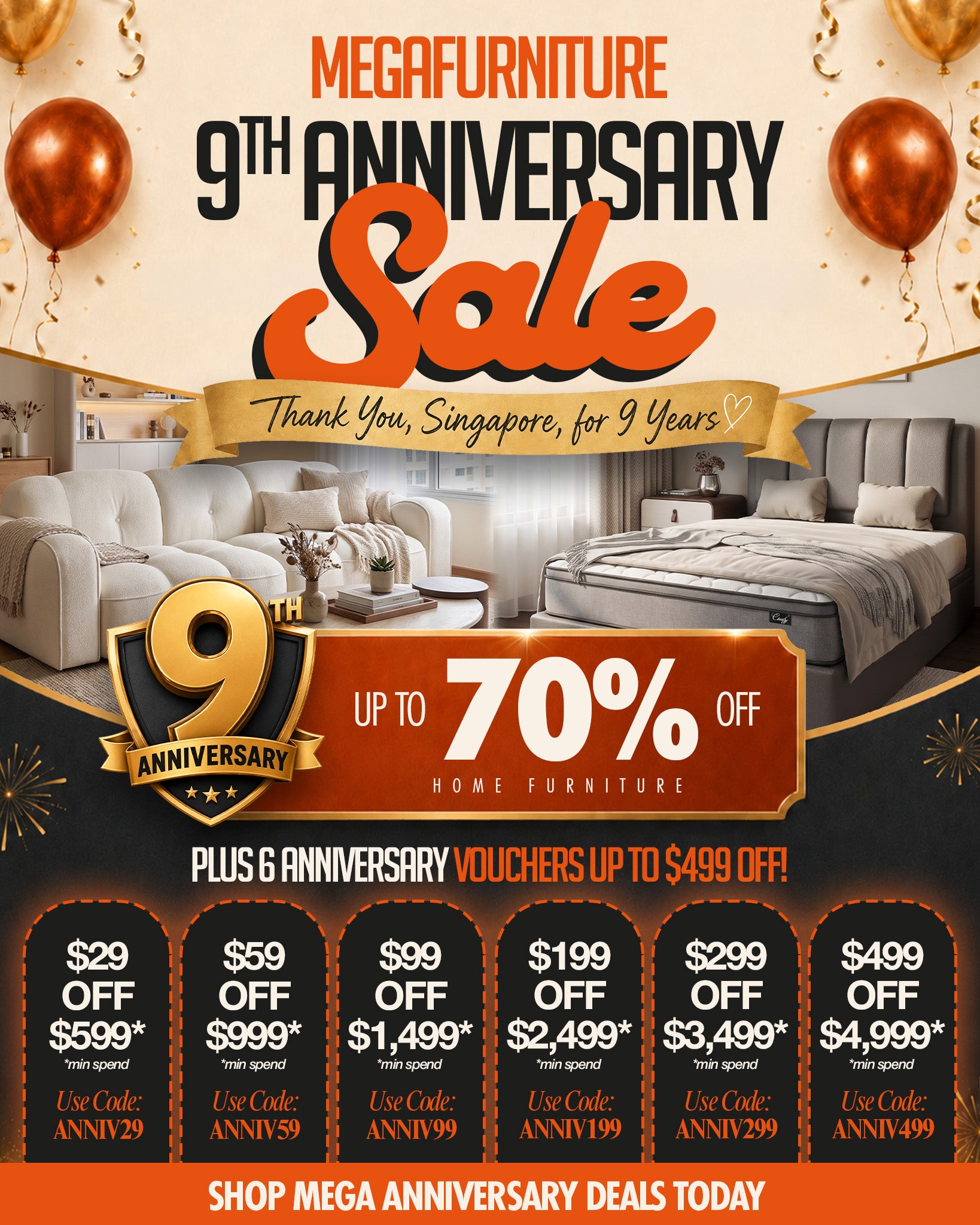 Megafurniture 9th Anniversary Sale