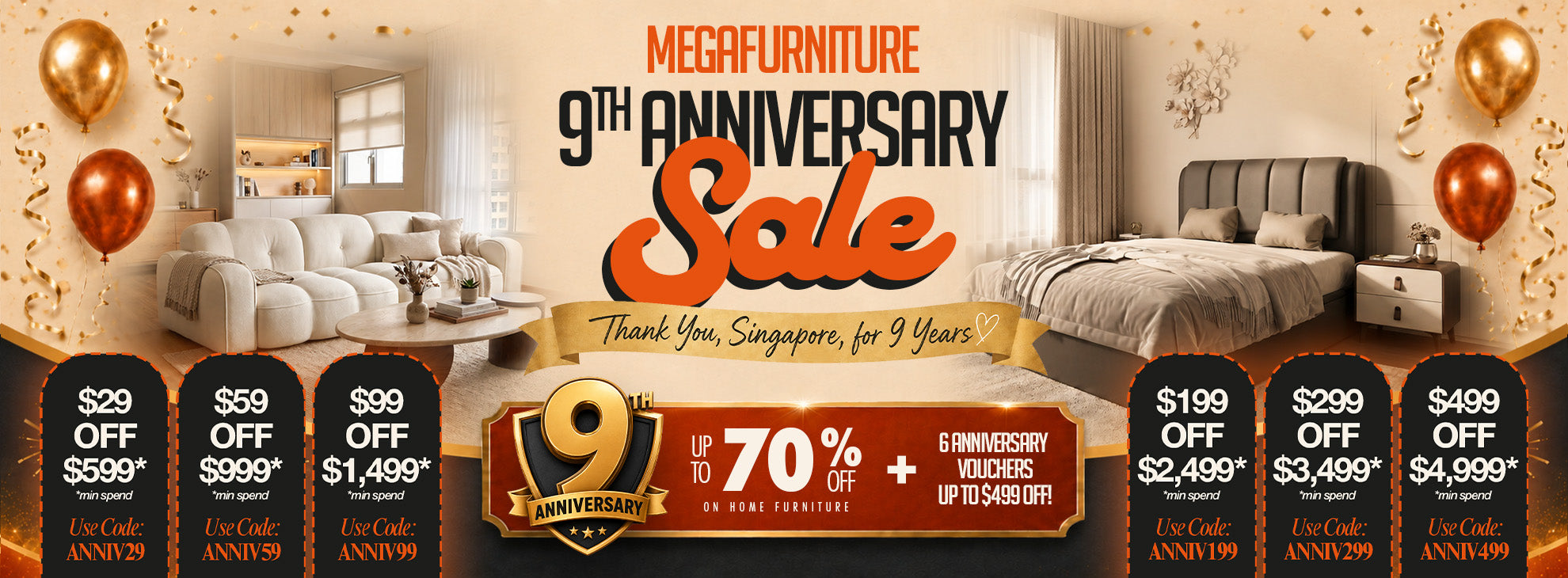 Megafurniture 9th Anniversary Sale