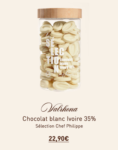 Chocolat blanc Ivoire 35% - 500 g - Sélection Chef Philippe - Valrhona