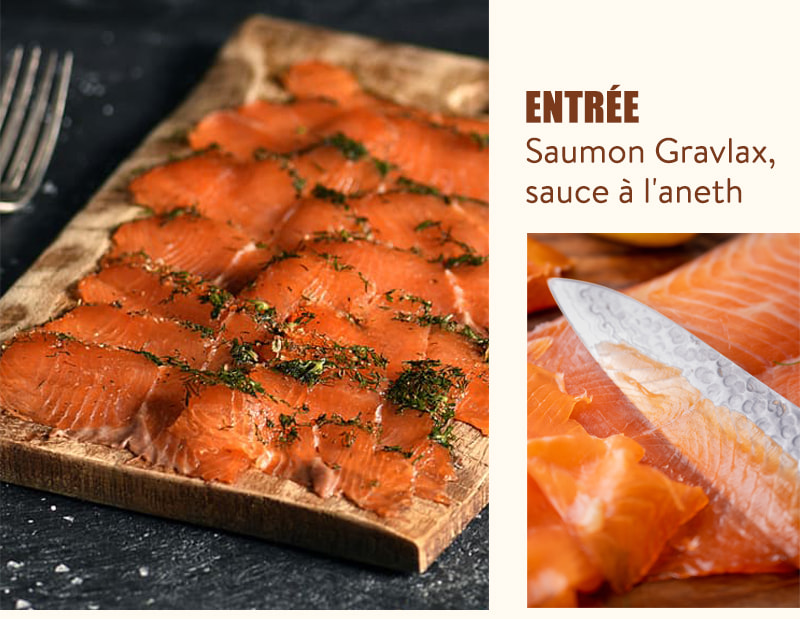 Un Saumon Gravlax, sauce à l'aneth