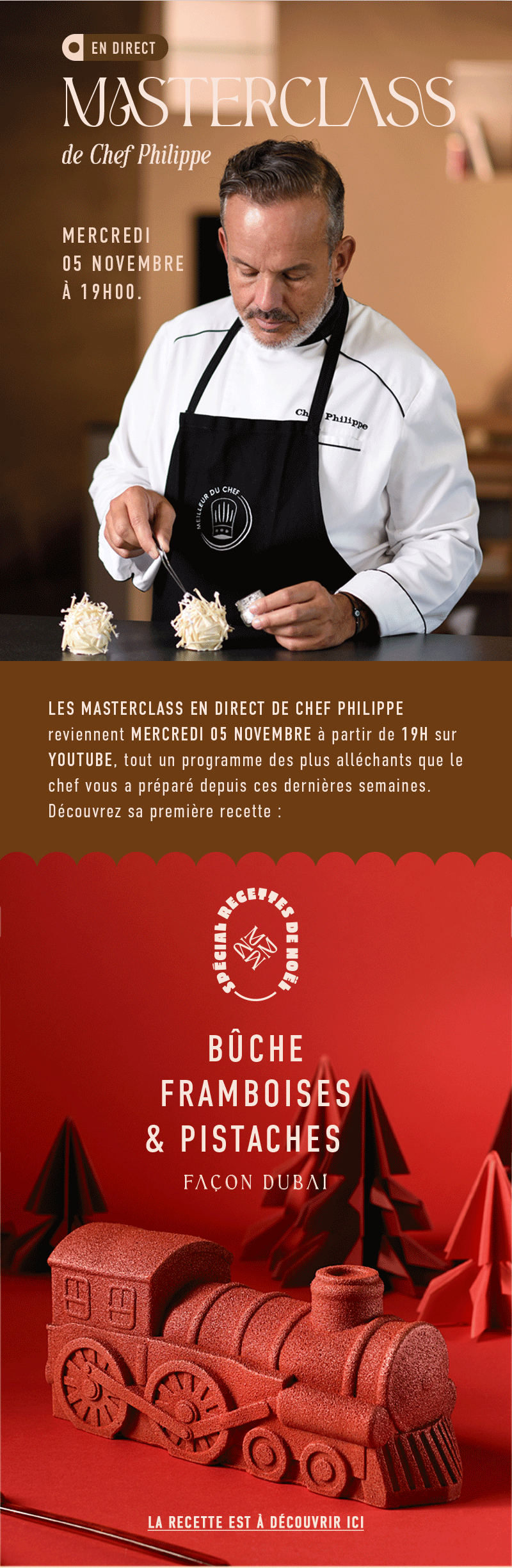 Bûche framboise & pistache