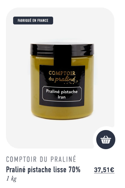 Praliné pistache lisse 70% - 250 g - Comptoir du Praliné