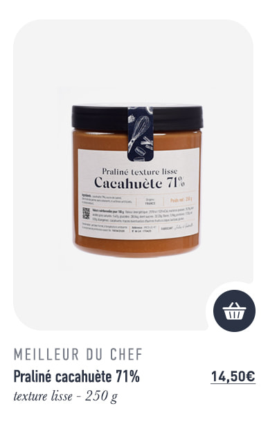 Praliné cacahuète 71% - texture lisse - 250 g - Meilleur du Chef