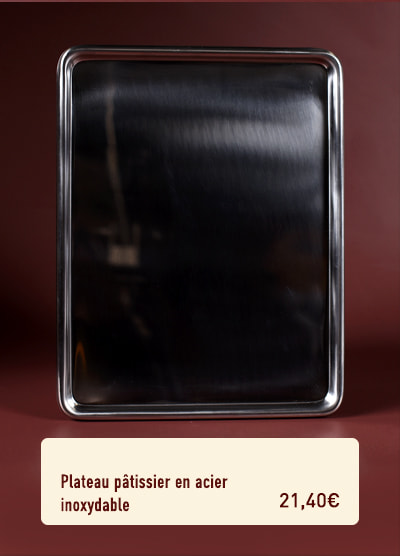 Plateau pâtissier en acier inoxydable - 31 x 24 cm