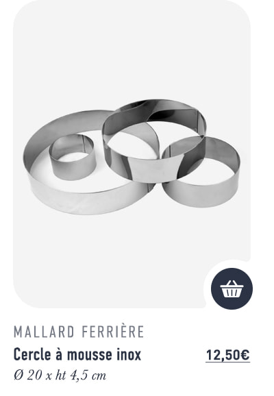 Cercle à mousse inox - Ø 20 x ht 4,5 cm - Mallard Ferrière