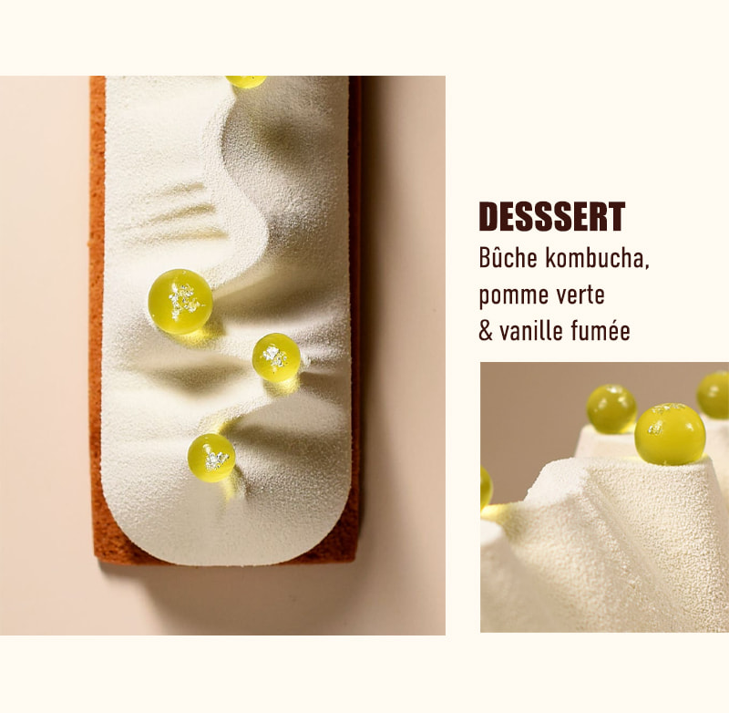 Bûche kombucha, pomme verte & vanille fumée