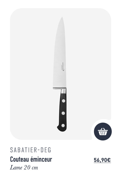 Couteau éminceur - Lame 20 cm - Sabatier-Deg