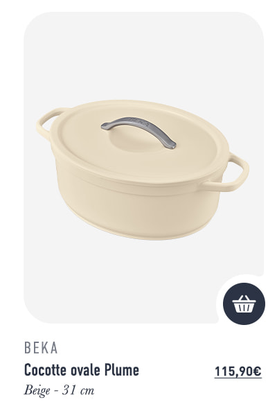 Cocotte ovale Plume - beige - 31cm