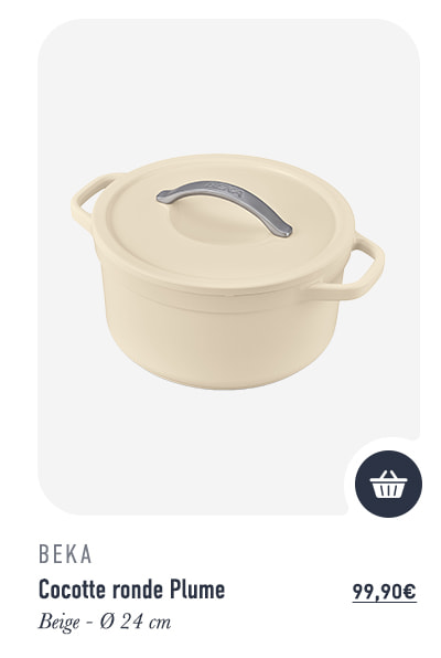 Cocotte ronde Plume - beige - Ø24cm