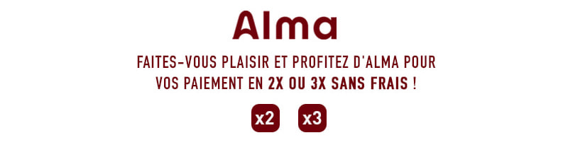 Faites-vous plaisir et profitez d'ALMA pour vos paiement en 2x ou 3x sans frais !
