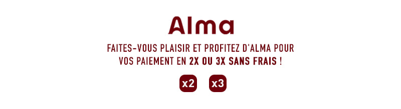 Faites-vous plaisir et profitez d'ALMA pour vos paiement en 2x ou 3x sans frais !