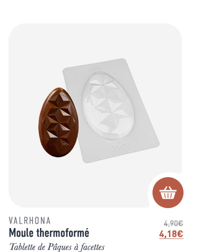 Moule thermoformé - Tablette de Pâques à facettes - Valrhona