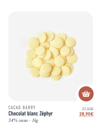 Chocolat blanc Zéphyr - 34% cacao - 1 kg - Cacao Barry