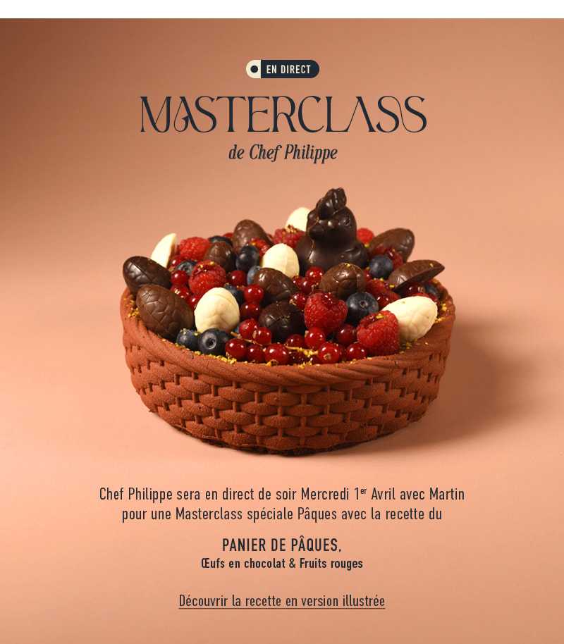 Panier de Pâques, œufs en chocolat & fruits rouges