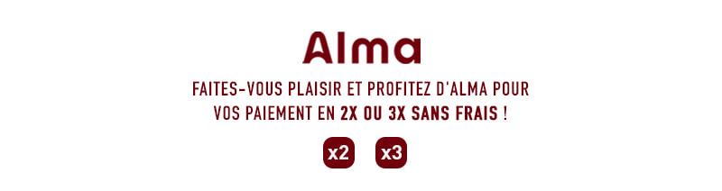 Faites-vous plaisir et profitez d'ALMA pour vos paiement en 2x ou 3x sans frais !