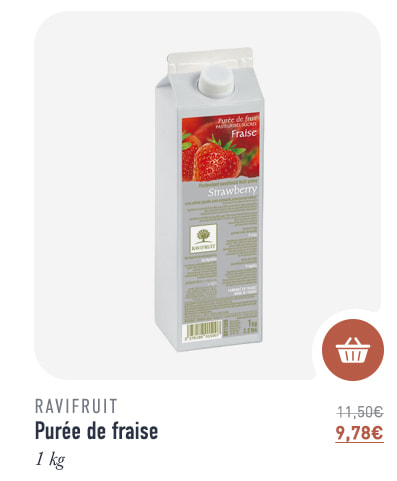 Purée de fraise - 1 kg - Ravifruit