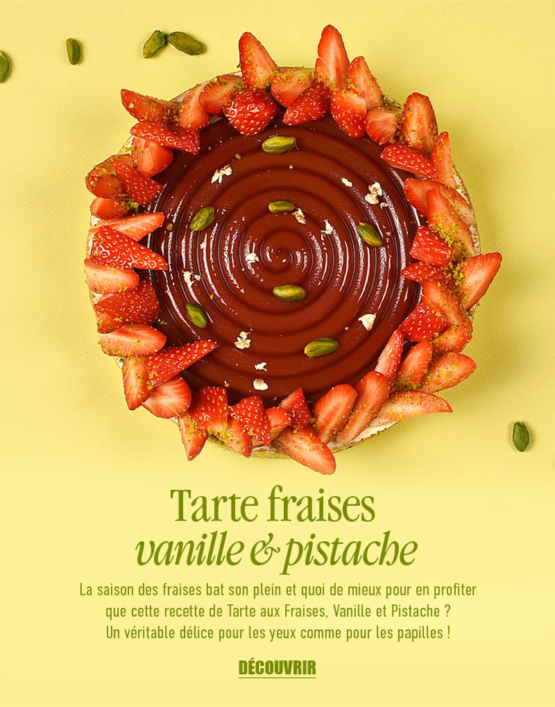 Tarte fraises, vanille & pistache