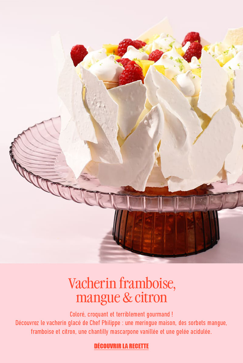 Vacherin framboise, mangue et citron