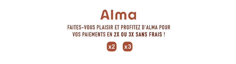 Faites-vous plaisir et profitez d'ALMA pour vos paiement en 2x ou 3x sans frais !