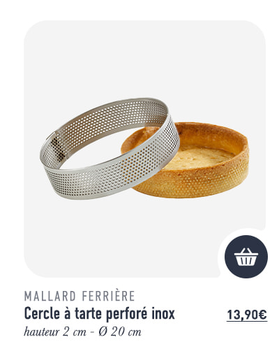 Cercle à tarte perforé inox - hauteur 2 cm Ø 20 cm - Mallard Ferrière