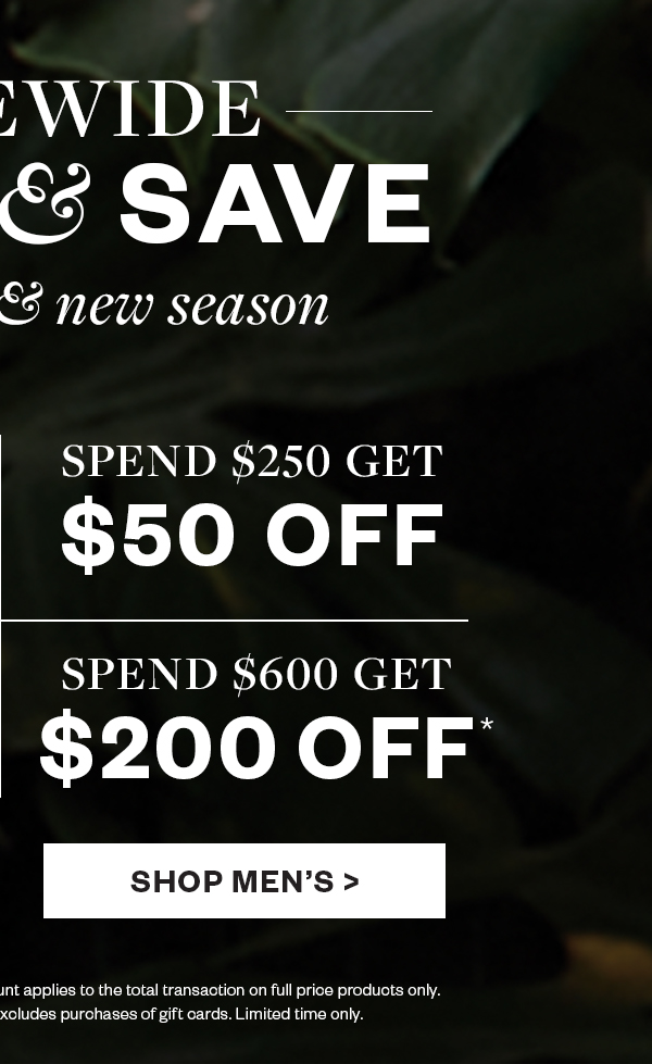 Shop Men's Spend & Save