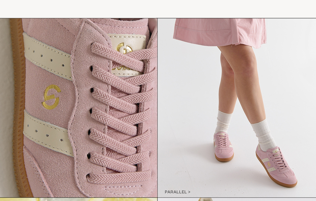 Shop Parallel Sneaker - Pink Suede/ Ivory Leather